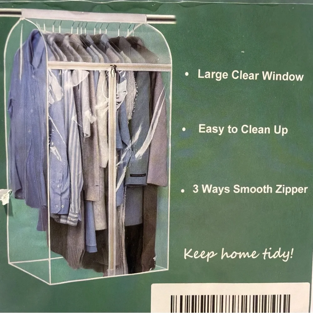 KEETDY 43 Hanging Garment Bags for Closet Storage Large Clear Window Hanging ...